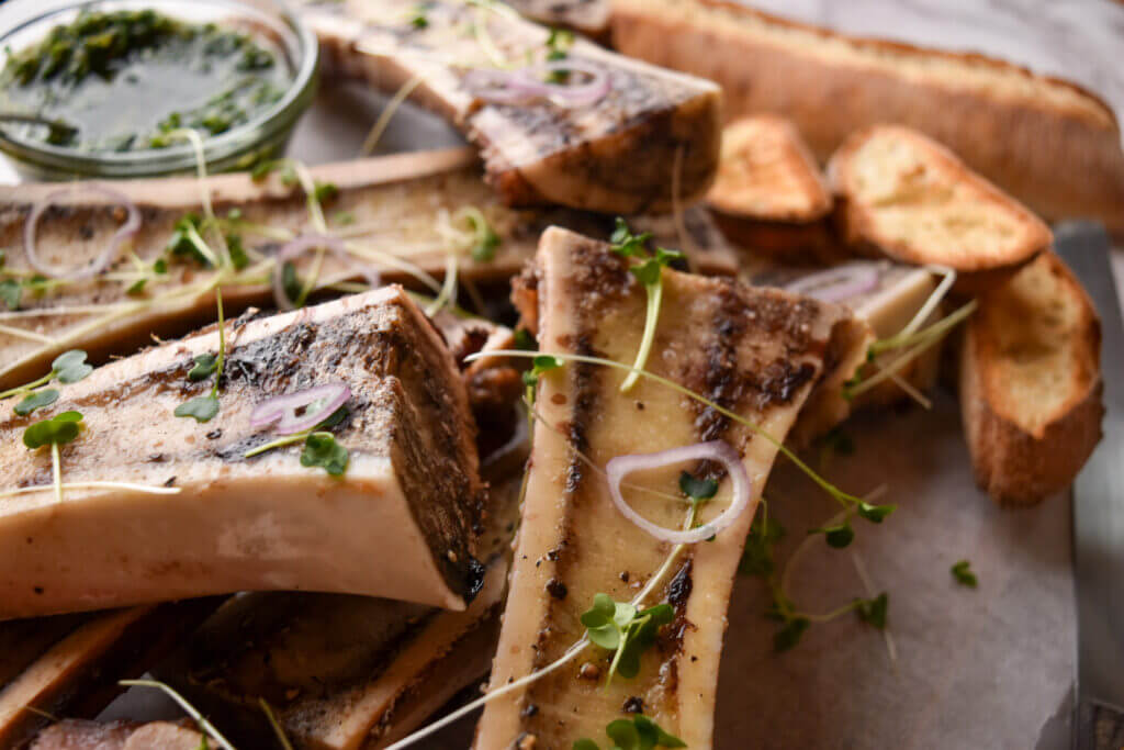 Bone marrow with salsa verde